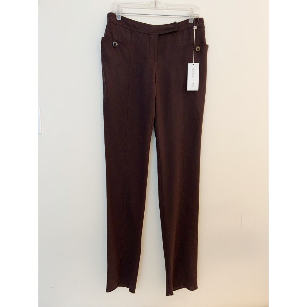 VALENTINO Virgin Wool Unhemmed Trousers NWT Size 6 Made in Italy